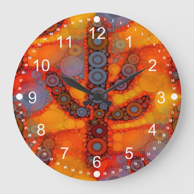 Grande Horloge Ronde Orange Purple Southwestern (Recto)