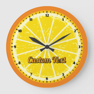 Grande Horloge Ronde Orange Slice