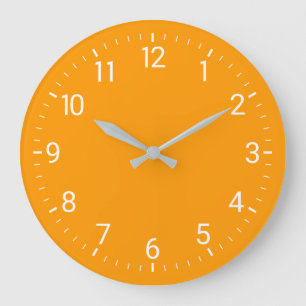 Grande Horloge Ronde Orange Wall Clock
