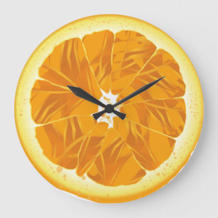 Grande Horloge Ronde Oranges amusant