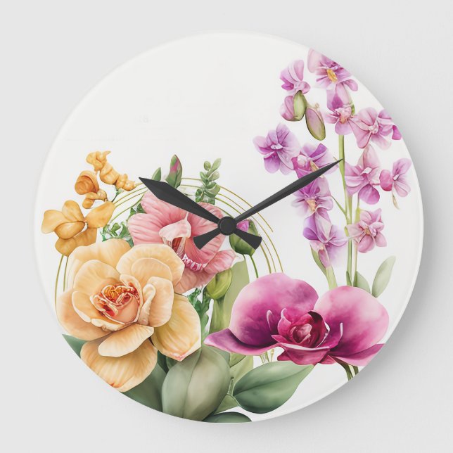 Grande Horloge Ronde Orchidée Blast  (Recto)