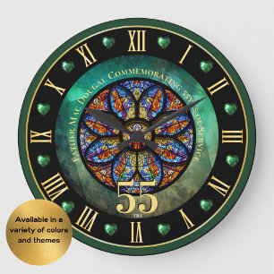 Grande Horloge Ronde Ordination Anniversaire Prêtre personnalisé 55e