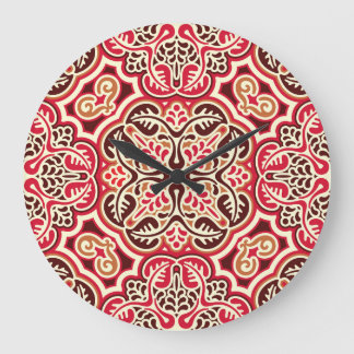 Grande Horloge Ronde Ornement slave Vintage Motif sans couture