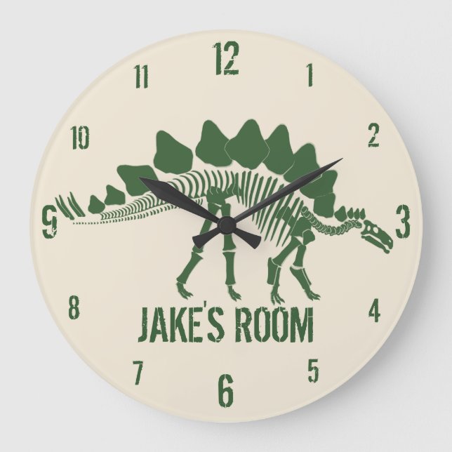 Grande Horloge Ronde Os Dinosaures Personnalisés (Recto)