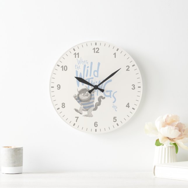 Grande Horloge Ronde Où les choses sauvages sont citées - Bleu (Maison)