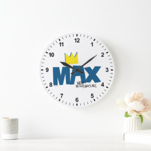 Grande Horloge Ronde Où sont les choses sauvages   Max et Couronne