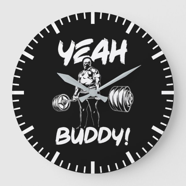 Grande Horloge Ronde Ouais Buddy - Gym entraînement Motivationnel (Recto)