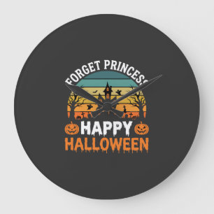 Grande Horloge Ronde Oubliez Princesse Joyeux Halloween Maison Hantée D