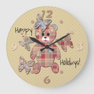 Grande Horloge Ronde Ours en peluche