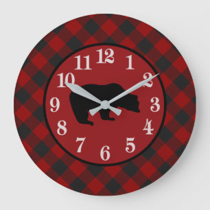 Grande Horloge Ronde ours noir