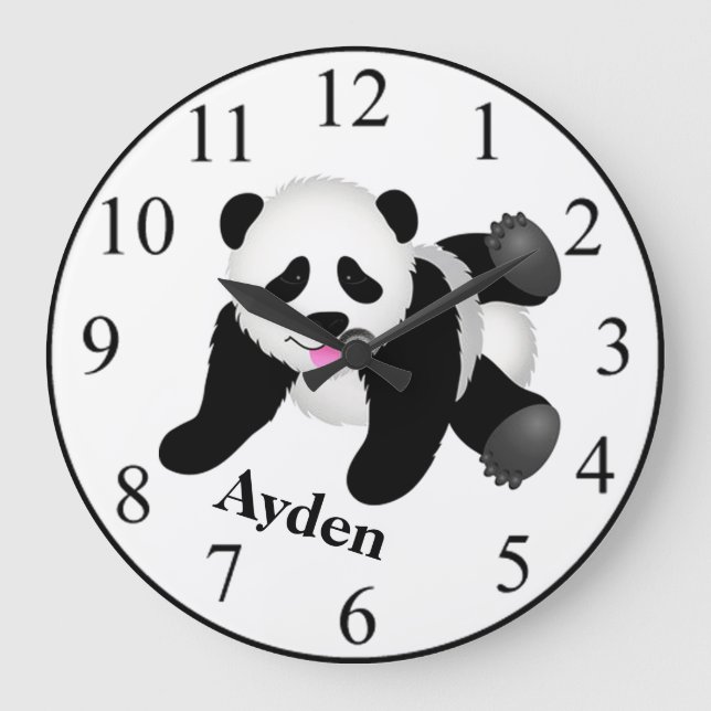 Grande Horloge Ronde Ours Panda (Recto)