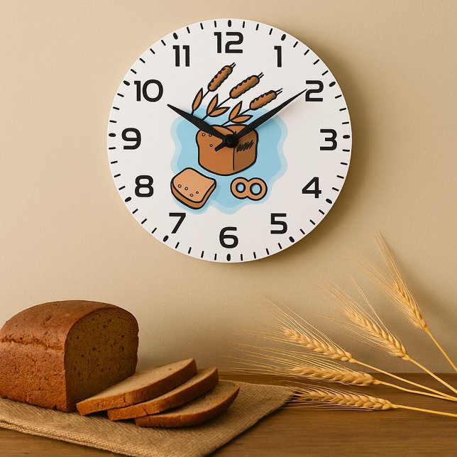 Grande Horloge Ronde Pain de grain entier rustique Alimentation agricol (Créateur téléchargé)
