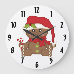 Grande Horloge Ronde pain d'épices de Noël