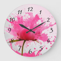Paint Splatter Abstrait Fleur Rose