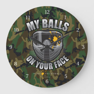 Grande Horloge Ronde Paintball sur votre visage