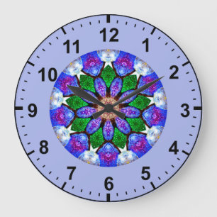 Grande Horloge Ronde Painted Shell Fractal