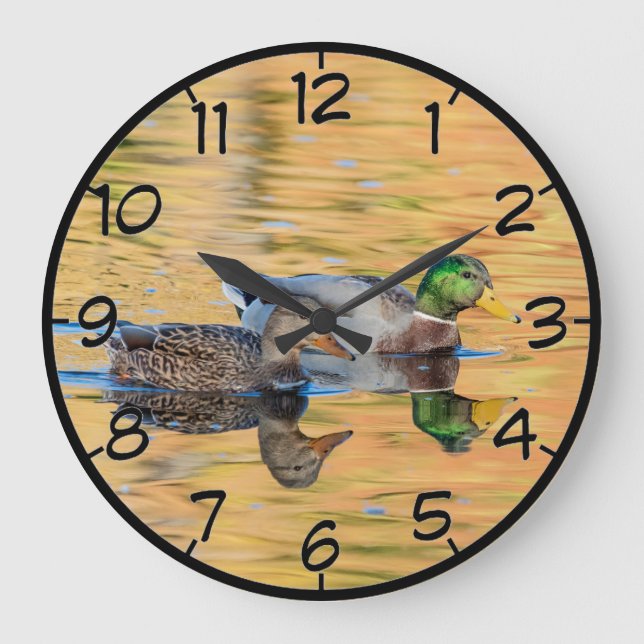 Grande Horloge Ronde Paire de Mallards (Recto)