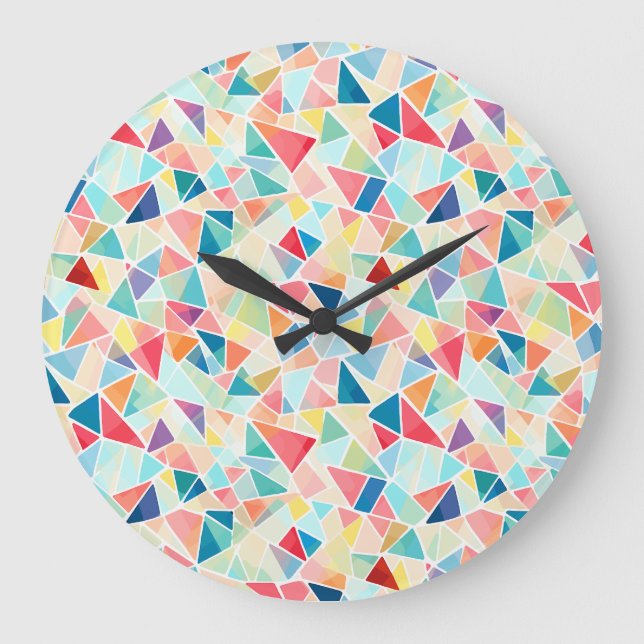 Grande Horloge Ronde Paire de Motifs géométriques de 2K de tongs (Recto)
