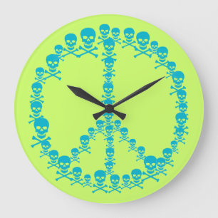 Grande Horloge Ronde Paix personnalisable de Skully