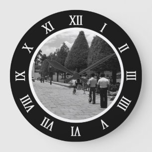 Grande Horloge Ronde Palais royal de Bangkok vintage Entrée Touristes P