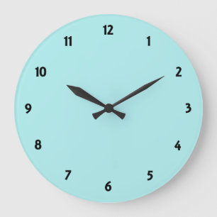 Grande Horloge Ronde Pale Turquoise