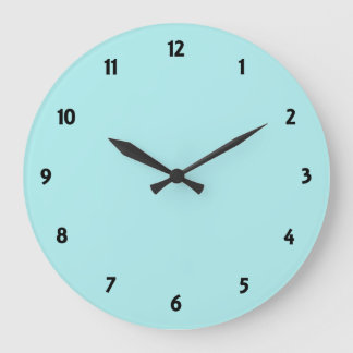 Grande Horloge Ronde Pale Turquoise