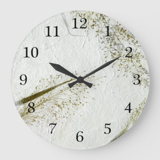 Grande Horloge Ronde Pales minces de papier de riz japonais (Recto)