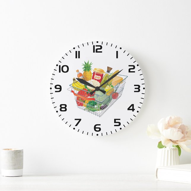 Grande Horloge Ronde Panier d'achat supermarché (Créateur téléchargé)