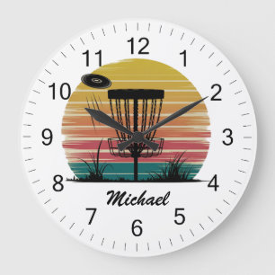 Grande Horloge Ronde Panier de golf Frisbee Disc Vintage personnalisé