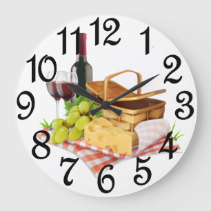 Grande Horloge Ronde Panier de pique-nique