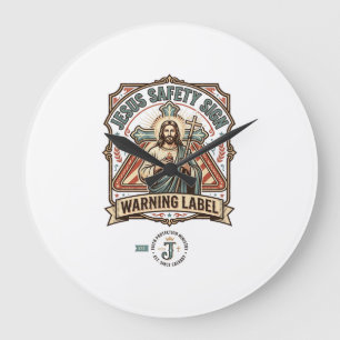 Grande Horloge Ronde Panneau de sécurité Jésus Étiquette d'avertissemen