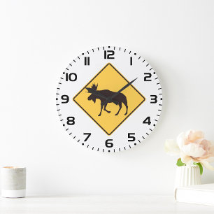 Grande Horloge Ronde Panneau de signalisation de traversée d'orignal Sé