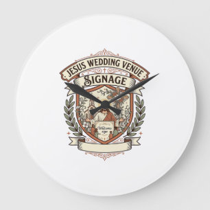 Grande Horloge Ronde Panneau de signalisation du lieu de mariage de Jés