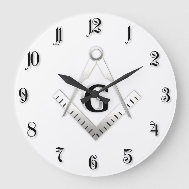 Grande Horloge Ronde Panneau franc-maçonnerie (Recto)
