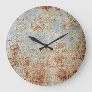 Grande Horloge Ronde Panneau métallique rouillé, arrière - plan texturé