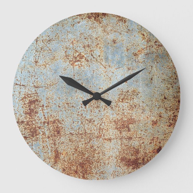 Grande Horloge Ronde Panneau métallique rouillé, arrière - plan texturé (Recto)