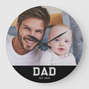 Grande Horloge Ronde Papa a établi une photo ronde blanche moderne en g