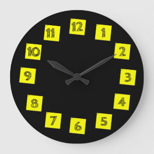 Grande Horloge Ronde Papier Notes Post-It