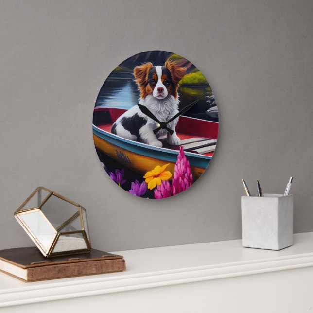 Grande Horloge Ronde Papillon à la pagaie : une aventure Pittoresque (Bureau)
