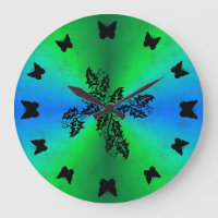 papillon noir sur arc-en-ciel vert en optique cuir