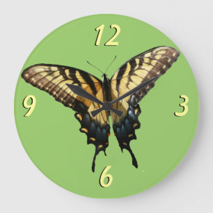 Grande Horloge Ronde Papillon Swallowtail III Belle photo colorée