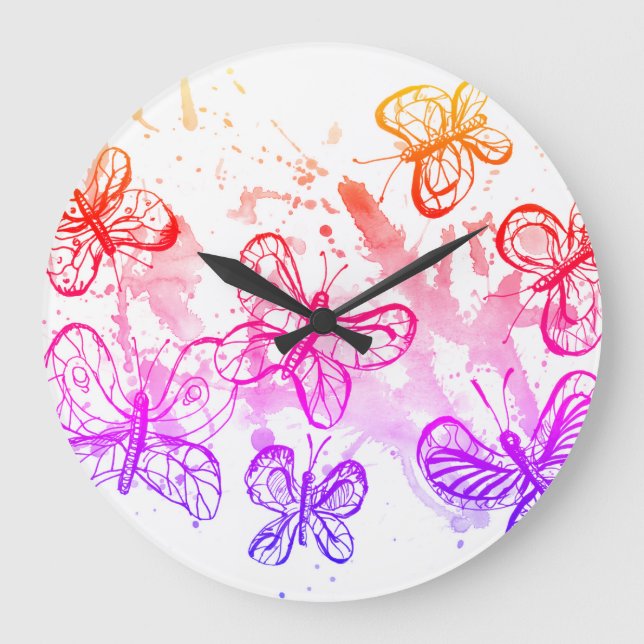 Grande Horloge Ronde Papillons de inspiration (Recto)