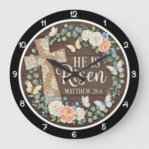 Grande Horloge Ronde Pâques Grâce Il Est Ressuscité