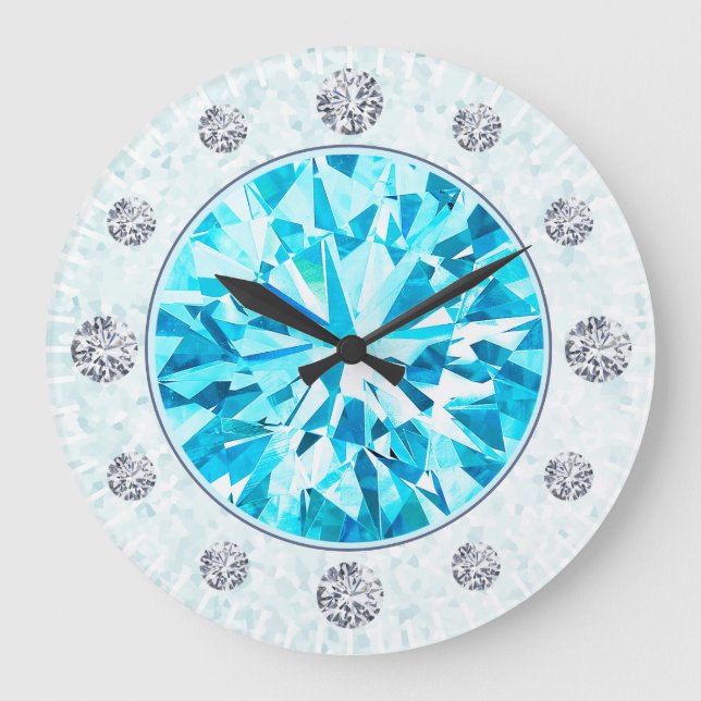 Grande Horloge Ronde Paraiba Tourmaline Turquoise Gemstone (Recto)