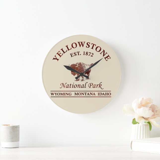 Grande Horloge Ronde Parc national de Yellowstone vintage (Maison)