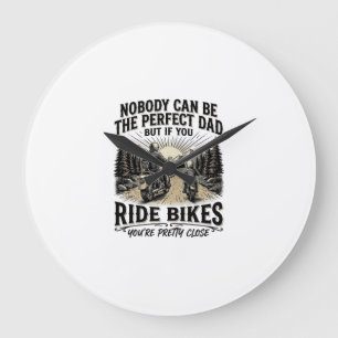 Grande Horloge Ronde Parfait Papa Vélo Vélos Vintage Chemise Biker Desi