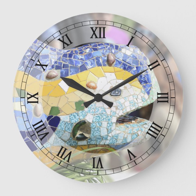 Grande Horloge Ronde Park Guell dragon Wall Clock (Recto)