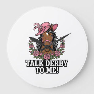 Grande Horloge Ronde Parle Derby À Moi Vintage Cheval Rose Derby Design