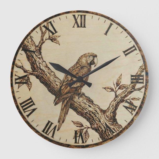 Grande Horloge Ronde Parrot Wall Clock (Recto)
