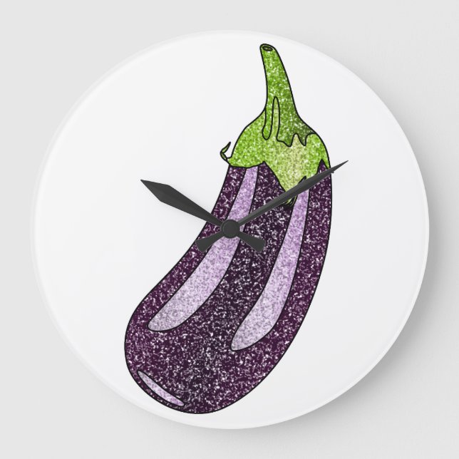 Grande Horloge Ronde Parties scintillant Eggplant (Recto)